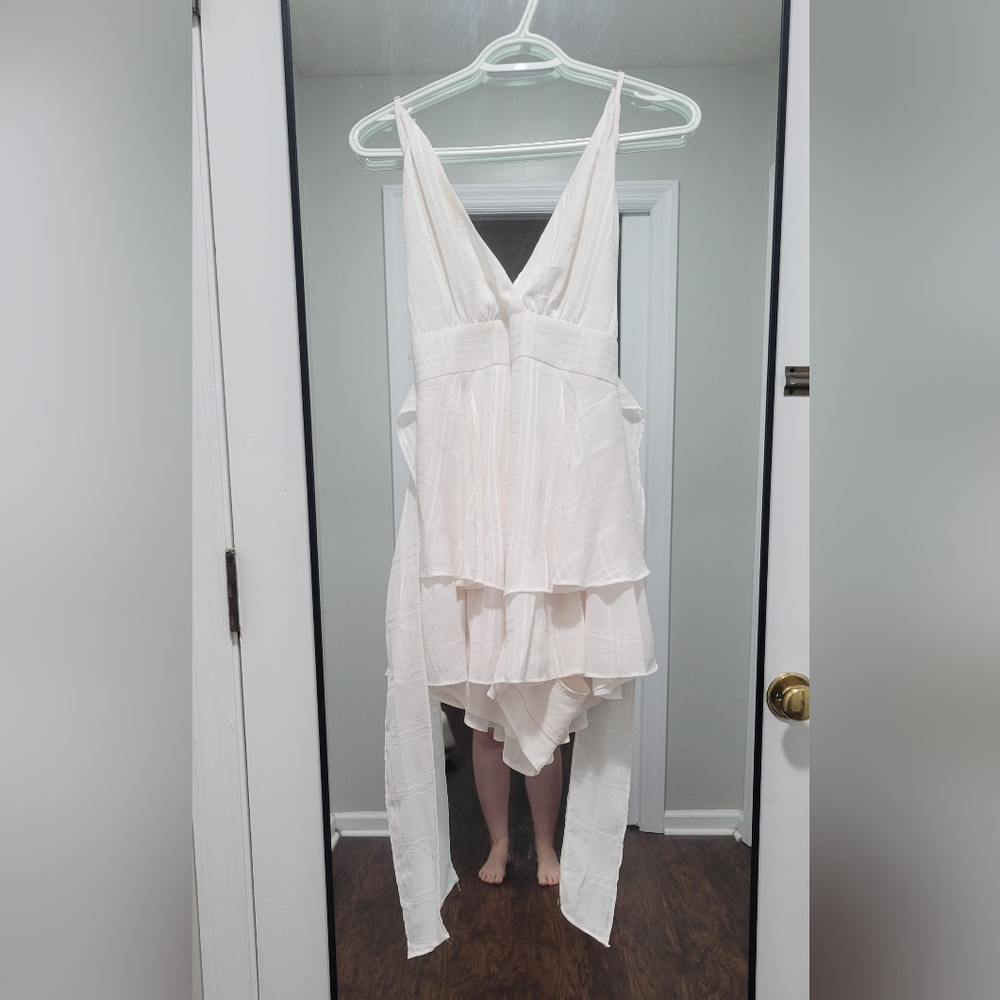 Medium Pink Liky White Bridal Romper
